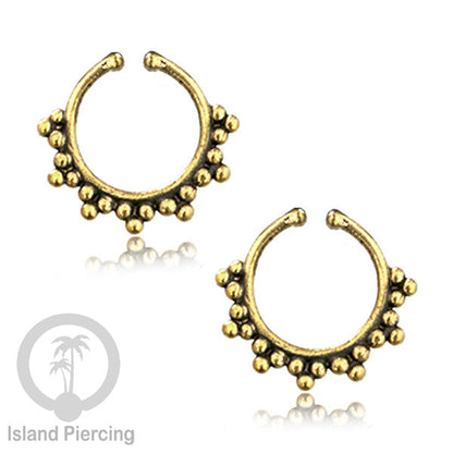 Nose Piercing Jewelry Perhiasan Kuningan Hidung Nose Ring tanpa buat lubang Fake Piercing