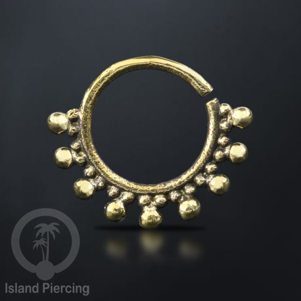 Septum piercing dan Tindik anting kuningan untuk teling, Tragus, Daith dan Helix Piercing