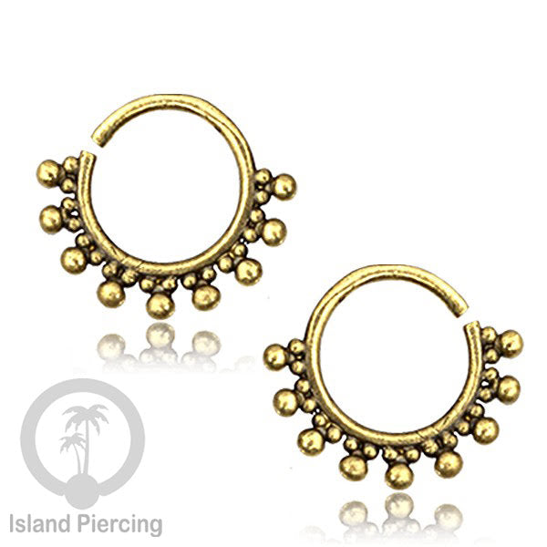 Septum piercing dan Tindik anting kuningan untuk teling, Tragus, Daith dan Helix Piercing