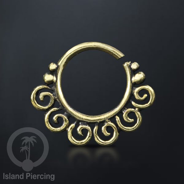 Septum piercing dan Tindik anting kuningan untuk teling, Tragus, Daith dan Helix Piercing