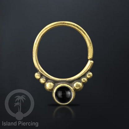 Septum piercing dan Tindik anting kuningan dengan batu, Tragus, Daith dan Helix Piercing