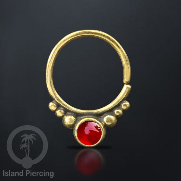 Septum piercing dan Tindik anting kuningan dengan batu, Tragus, Daith dan Helix Piercing