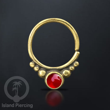 Septum piercing dan Tindik anting kuningan dengan batu, Tragus, Daith dan Helix Piercing