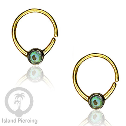 Septum piercing dan Tindik anting kuningan dengan batu, Daith, Tragus dan Helix Piercing