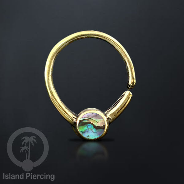 Septum piercing dan Tindik anting kuningan dengan batu, Daith, Tragus dan Helix Piercing
