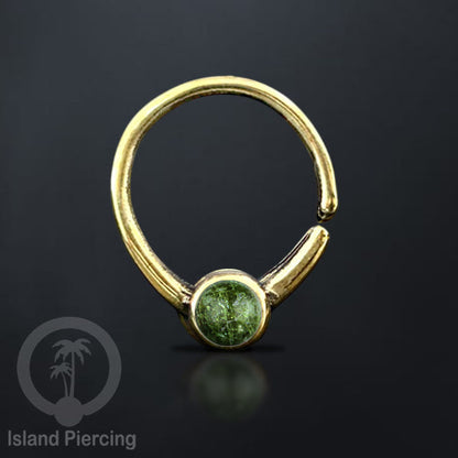 Septum piercing dan Tindik anting kuningan dengan batu, Daith, Tragus dan Helix Piercing