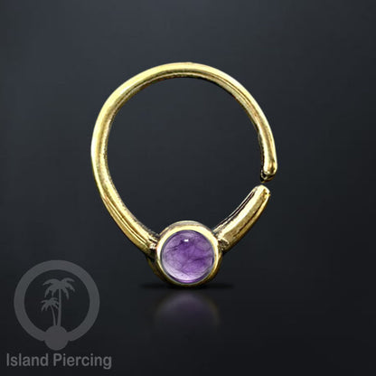 Septum piercing dan Tindik anting kuningan dengan batu, Daith, Tragus dan Helix Piercing