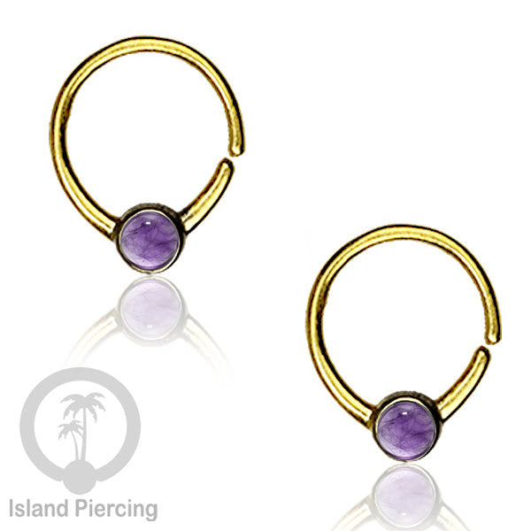 Septum piercing dan Tindik anting kuningan dengan batu, Daith, Tragus dan Helix Piercing