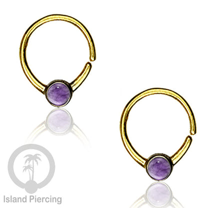 Septum piercing dan Tindik anting kuningan dengan batu, Daith, Tragus dan Helix Piercing