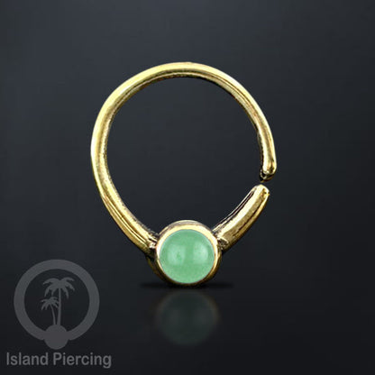 Septum piercing dan Tindik anting kuningan dengan batu, Daith, Tragus dan Helix Piercing