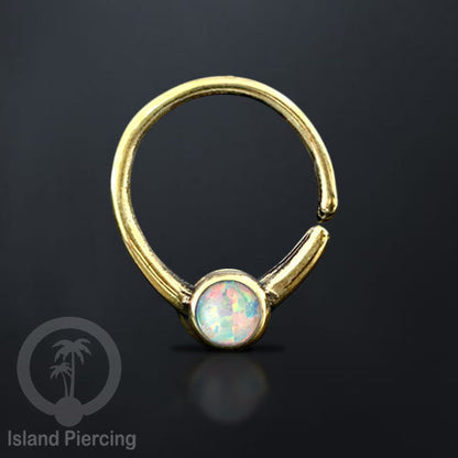 Septum piercing dan Tindik anting kuningan dengan batu, Daith, Tragus dan Helix Piercing