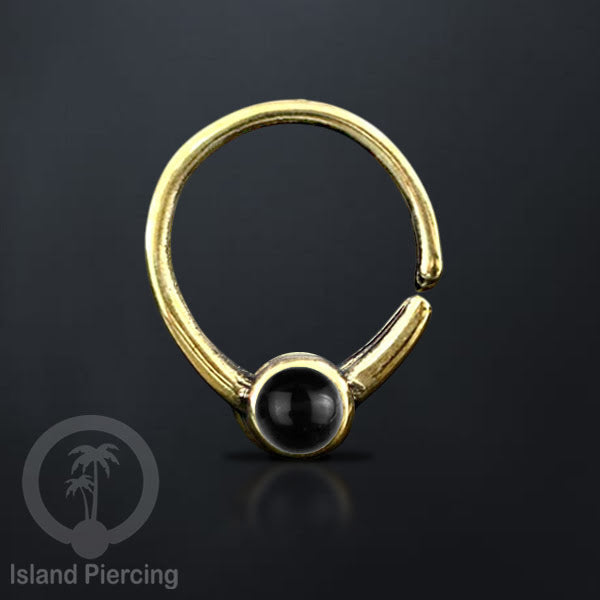 Septum piercing dan Tindik anting kuningan dengan batu, Daith, Tragus dan Helix Piercing