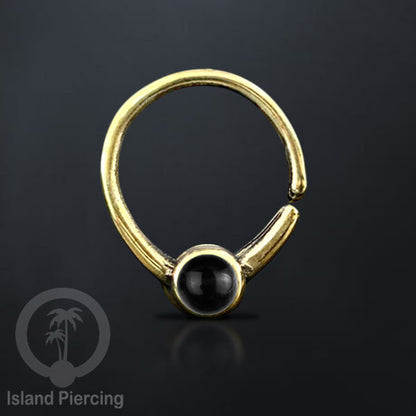 Septum piercing dan Tindik anting kuningan dengan batu, Daith, Tragus dan Helix Piercing