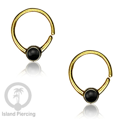 Septum piercing dan Tindik anting kuningan dengan batu, Daith, Tragus dan Helix Piercing