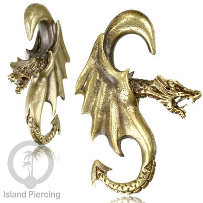 Brass Body Piercing Ear-weight Perhiasan Tindik Kuningan Ganesha Naga Kepala Burung