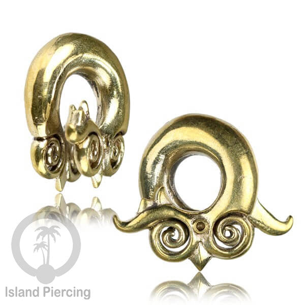 Brass Body Piercing Ear-weight, Tindik Lubang Kuping Besar, Perhiasan Tindik Kuningan