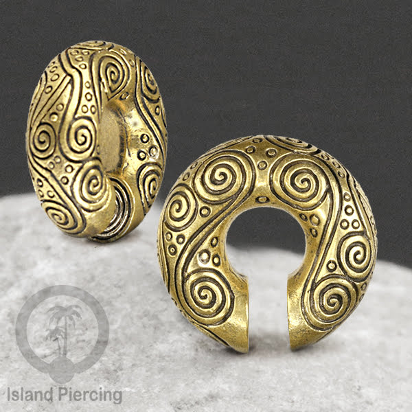 Brass Body Piercing Ear-weight, Tindik Lubang Kuping Besar, Perhiasan Tindik Kuningan