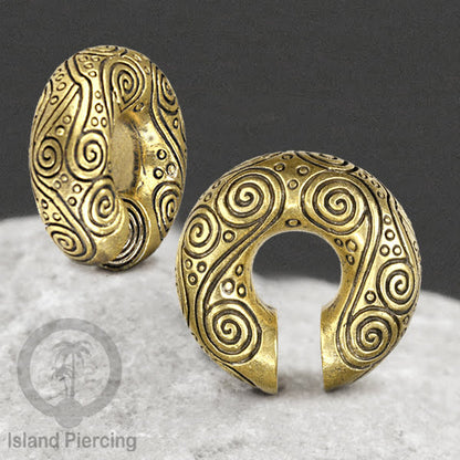 Brass Body Piercing Ear-weight, Tindik Lubang Kuping Besar, Perhiasan Tindik Kuningan