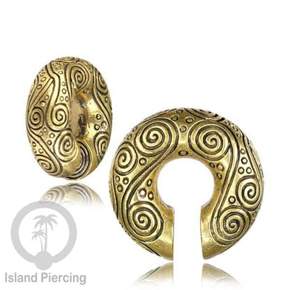 Brass Body Piercing Ear-weight, Tindik Lubang Kuping Besar, Perhiasan Tindik Kuningan