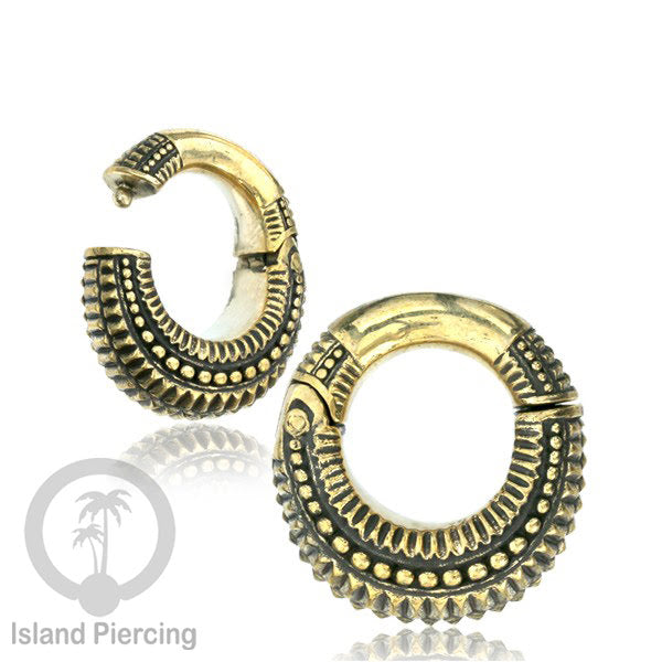 Brass Body Piercing Ear-weight Perhiasan Tindik Kuningan Ear clicker