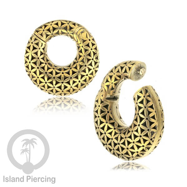 Brass Body Piercing Ear-weight Perhiasan Tindik Kuningan Ear clicker