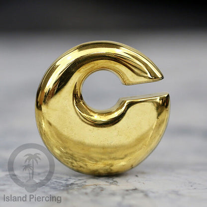 Brass Body Piercing Ear-weight Plain style Perhiasan Tindik Kuningan minimalis