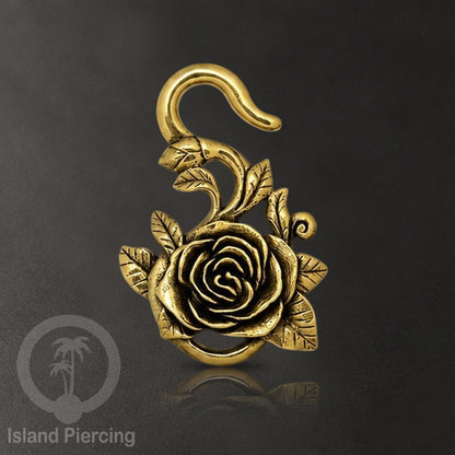 Perhiasan Tindik Kuningan Tengkorak Mawar dan Batu Brass Body Piercing Ear-weight