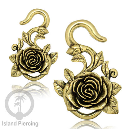 Perhiasan Tindik Kuningan Tengkorak Mawar dan Batu Brass Body Piercing Ear-weight