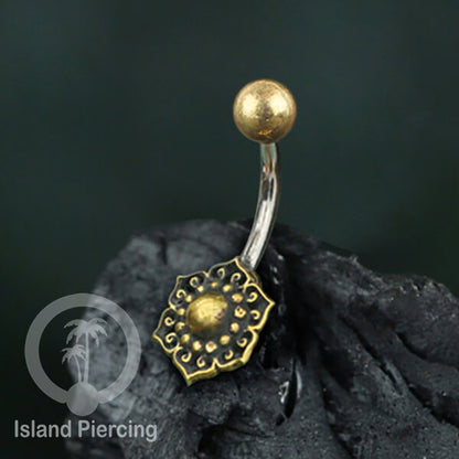 Anting Pusar/Navel Bar Piercing Jewelry Stainless dan Kuningan