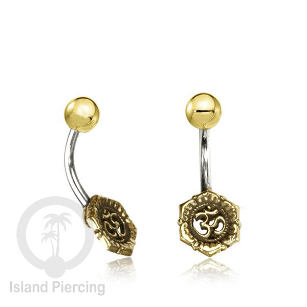 Anting Pusar/Navel Bar Piercing Jewelry Stainless dan Kuningan