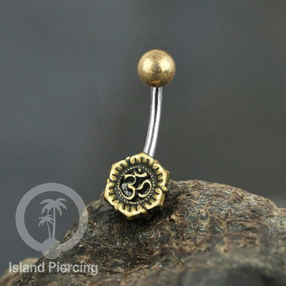 Anting Pusar/Navel Bar Piercing Jewelry Stainless dan Kuningan