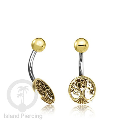 Anting Pusar/Navel Bar Piercing Jewelry Stainless dan Kuningan