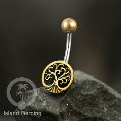 Anting Pusar/Navel Bar Piercing Jewelry Stainless dan Kuningan