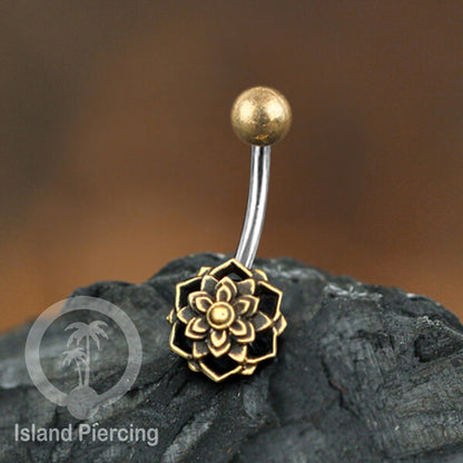 Anting Pusar/Navel Bar Piercing Jewelry Stainless dan Kuningan