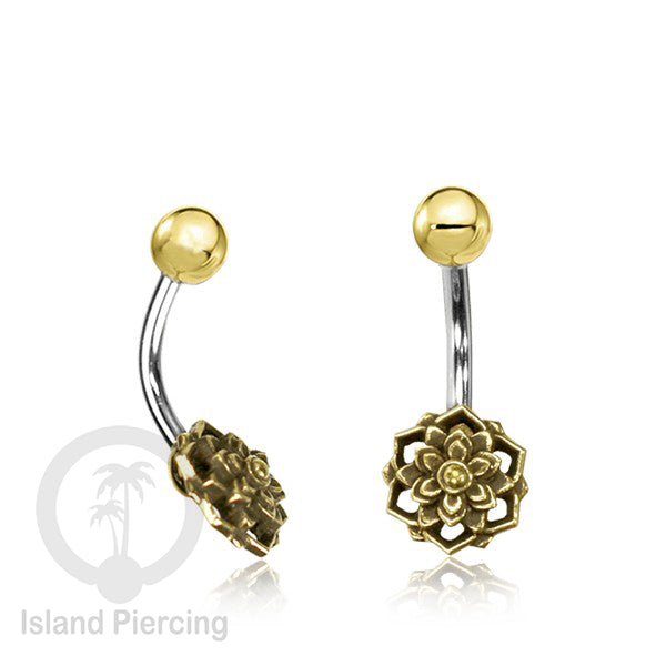 Anting Pusar/Navel Bar Piercing Jewelry Stainless dan Kuningan