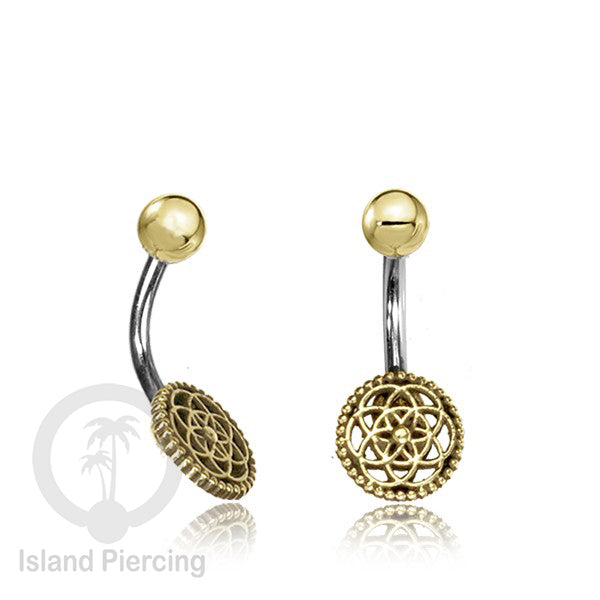 Anting Pusar/Navel Bar Piercing Jewelry Stainless dan Kuningan