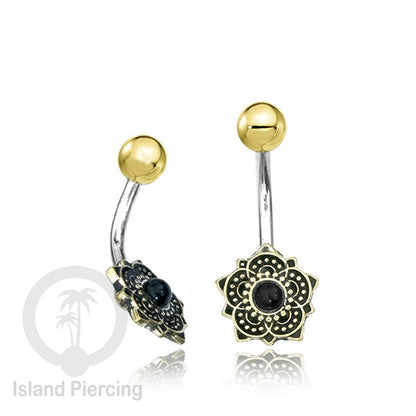 Anting Pusar/Navel Bar Piercing Jewelry Batu Kecil