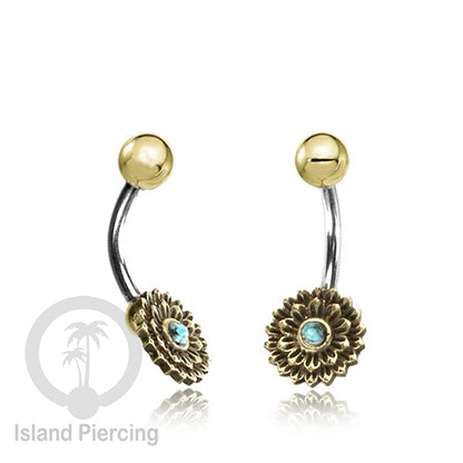 Anting Pusar/Navel Bar Piercing Jewelry Batu Kecil