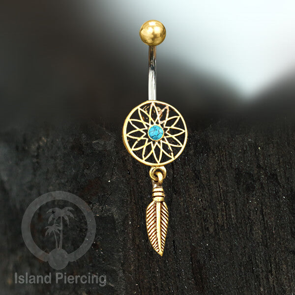 Anting Pusar/Navel Bar Piercing Jewelry Dream Catcher