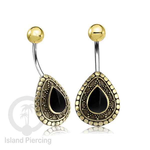 Anting Pusar/Navel Bar Piercing Jewelry Kerang Laut Asli