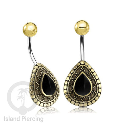 Anting Pusar/Navel Bar Piercing Jewelry Kerang Laut Asli