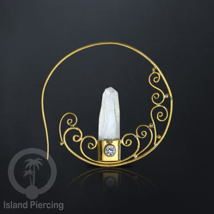 Tindik Kuningan dengan Kristal &amp; Batu, Brass Kristal Body Jewelry