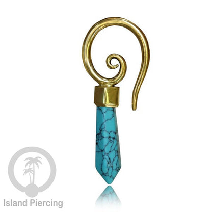 Anting Tindik Kuningan dengan batu asli, Nickel Free Brass &amp; Stone Piercing Jewelry