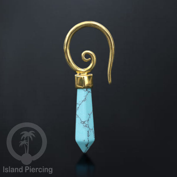 Anting Tindik Kuningan dengan batu asli, Nickel Free Brass &amp; Stone Piercing Jewelry