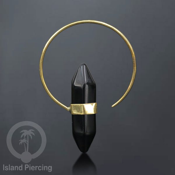 Piercing Kuningan dengan Batu asli, untuk lubang normal Brass with Stone Body Jewelry