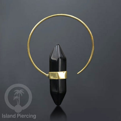Piercing Kuningan dengan Batu asli, untuk lubang normal Brass with Stone Body Jewelry