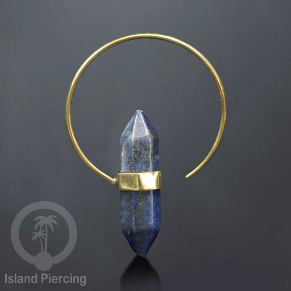 Piercing Kuningan dengan Batu asli, untuk lubang normal Brass with Stone Body Jewelry