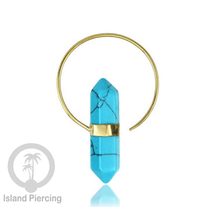 Piercing Kuningan dengan Batu asli, untuk lubang normal Brass with Stone Body Jewelry