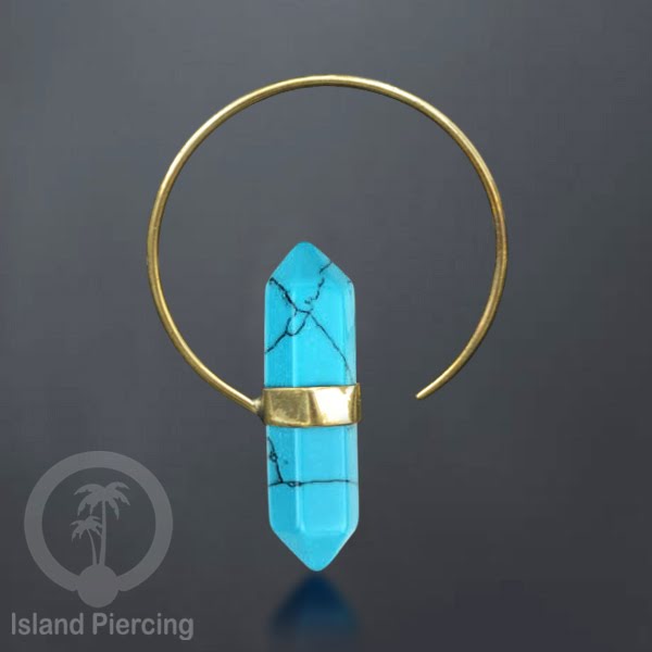 Piercing Kuningan dengan Batu asli, untuk lubang normal Brass with Stone Body Jewelry
