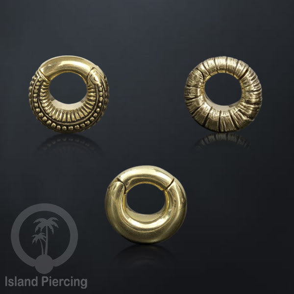 Tindik Kuningan Ear-Clicker Kecil dengan sistem kunci Magnetik, small size Brass Clickers